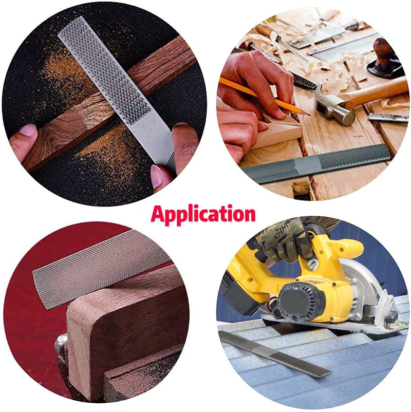 [Australia - AusPower] - Wood Rasp File 4 Way Premium Grade High Carbon Hand File and Round Rasp, Half Round Flat & Needle Files Wood Rasp Set for Sharping Wood and Metal Tools 1 PC 