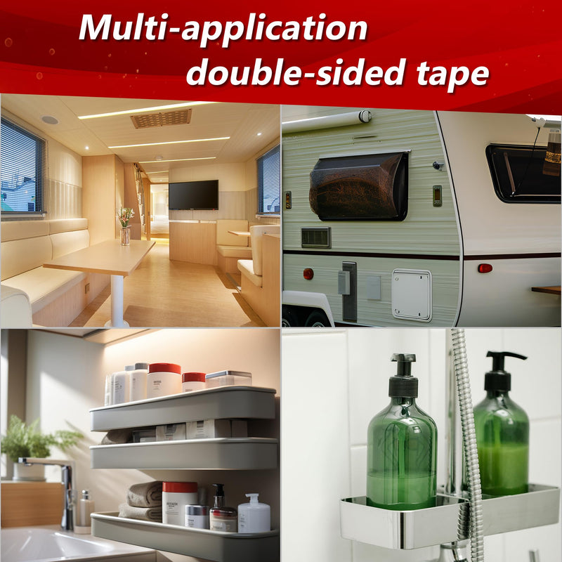[Australia - AusPower] - 3M Double Sided Tape 0.5”×18ft VHB 5925 Black Mounting Tape Heavy Duty Waterproof Foam Tape Strong Adhesive for RV LED Strip Light Décor 0.5''x18 Ft 
