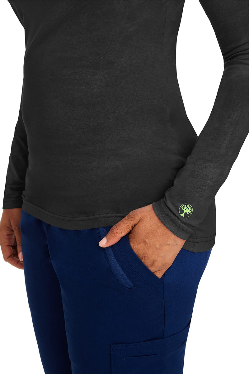 [Australia - AusPower] - Healing Hands Women's Underscrub Soft Knit Melissa Longsleeve Scrub Tee with Breathable & Easy Care Fabric 5047 Medium Black 