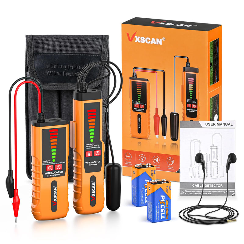[Australia - AusPower] - VXSCAN Underground Cable Wire Locator, Wire Detector Tracer F04 for Finding Break Cables, Irrigation Wires 