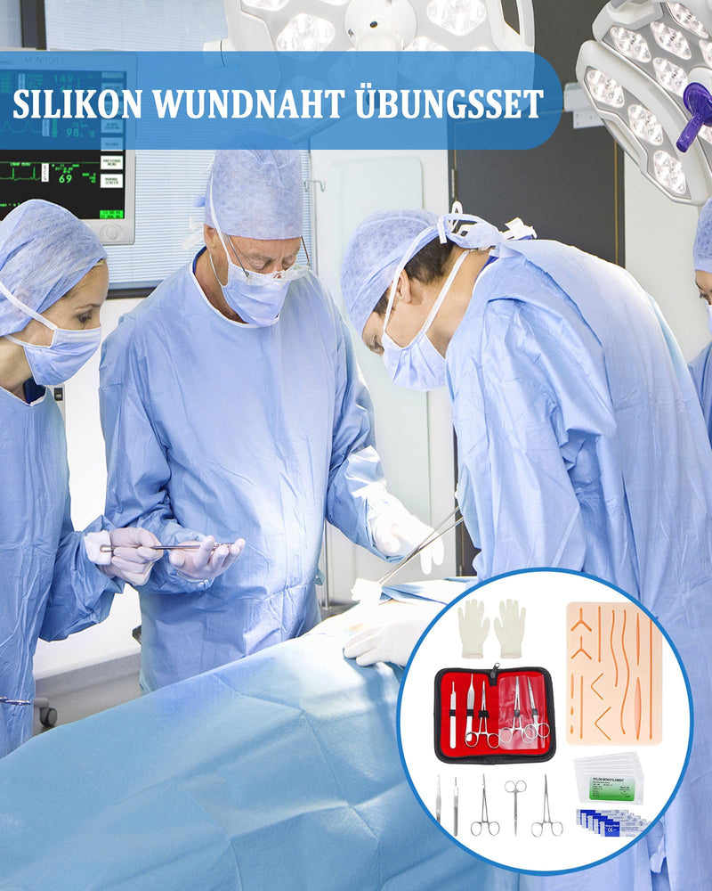 Wound Suture Exercise Set - Wound Suture Exercise Set Silicone Skin Model with Instruments | Realistic surgical suture kit for medical school, beginners, students and doctors