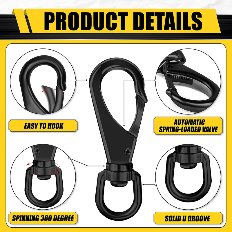 [Australia - AusPower] - [Extra Sturdy] 2Pcs 4.6” Stainless Steel Swivel Eye Snaps, 220 LBS Capacity Heavy Duty Flag Clips, Multipurpose Swivel Clips, Great for Marine, Sports, Luggages, Pets, Swings, Keychains 