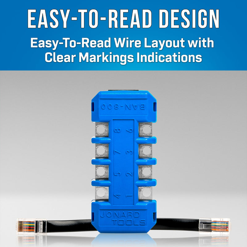 [Australia - AusPower] - Jonard Tools BAN-800 RJ45 8-Position Modular Adapter, Test RJ11, RJ12, and RJ45 Plugs 8-Position Modular Banjo Adapter 