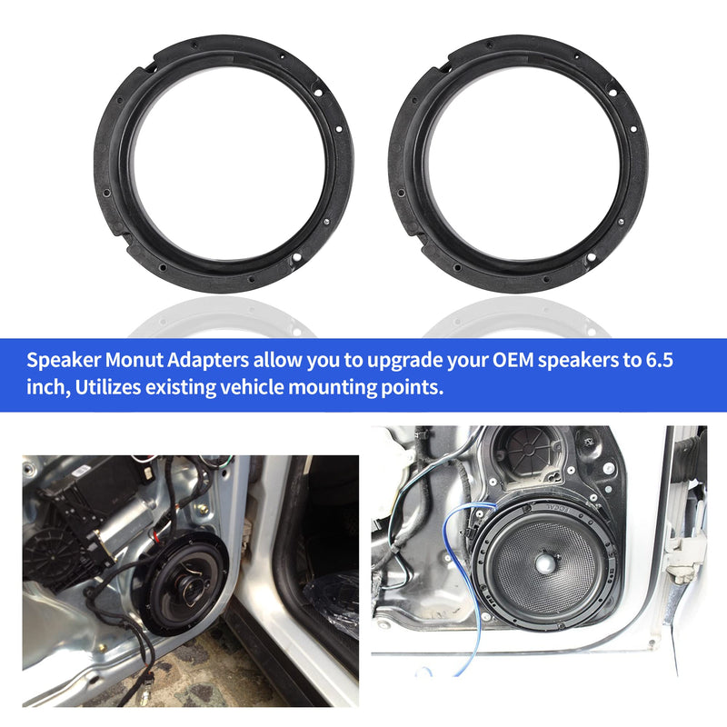 [Australia - AusPower] - RED WOLF Car Door Speaker Adapter Bracket 6.5 Inch Fit VW Volkswagen Passat Golf/Jetta/Beetle1999-2019, Porsche 2000-2006, Skoda 2005-2013 Install Aftermarket Speaker Adapter Spacer Ring 