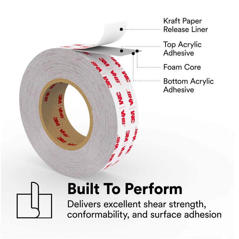 3M VHB Mounting Tape 4941, 1" x 5 yards 0.045 Inches 1 inches