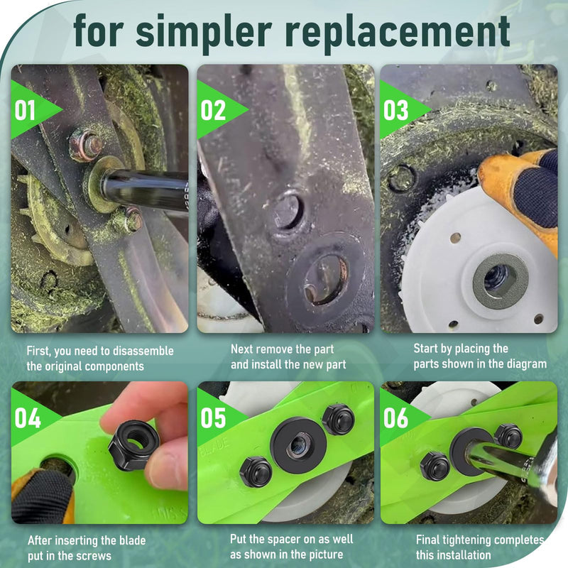 [Australia - AusPower] - Lawn Mower Blade Replacement Kit – Includes Fan, Bolts, Nuts, and Washers for Dual Blades – Compatible with EGO Power+ LM2130SP, LM2150SP, LM2160SP 21-Inch Lawn Mowers 