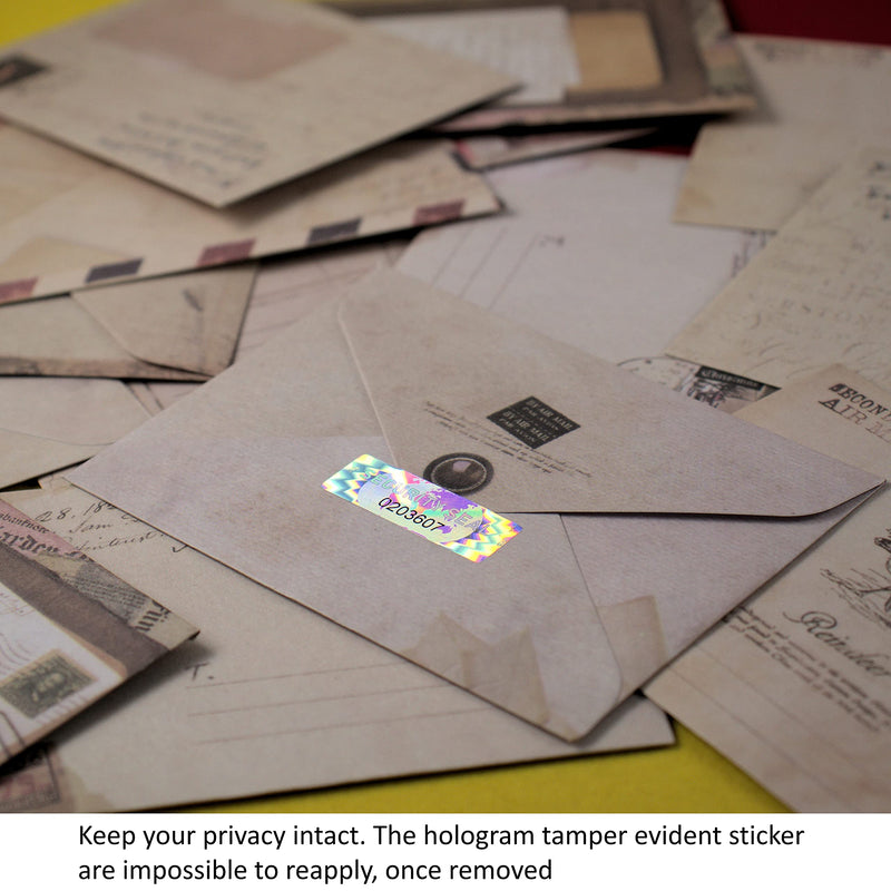 350 Hologram Tamper Evident, Tamper Proof Stickers. Security Seal. Individual Serial Numbers. Tamper Foil Tape Labels. Destroyed Upon Removal with Residual Text Left on Item.… (350 Stickers) 350 Stickers