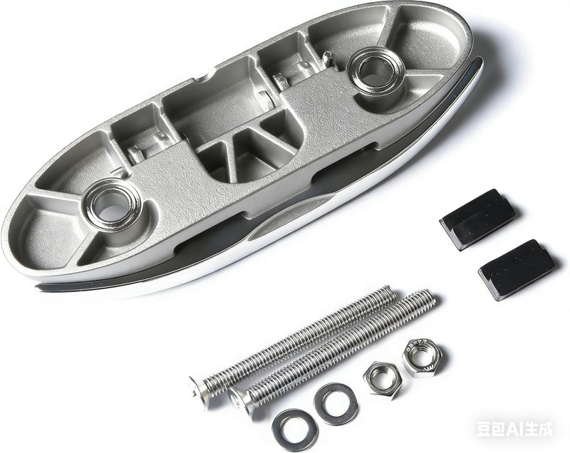 MX Boat Folding Cleat,Flip Up Marine Stainless Steel 4-1/2" Black Dock Fold Cleats W/Fasteners and Back Plates Silver,2pcs