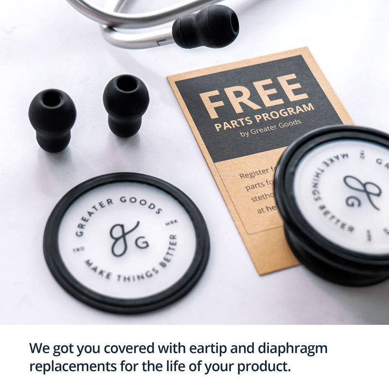 [Australia - AusPower] - Greater Goods Premium Dual-Head Clinical Grade Stethoscope for Doctors, Nurses, Students, First Aid Kit for Home, Black w/Stainless Steel Black w/Stainless Steel Binaural 