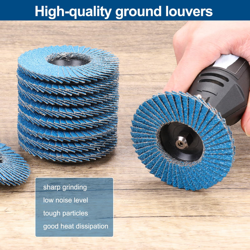 [Australia - AusPower] - MOGRQAP Pack of 12 76 mm Flap Discs, Fine Surface Flap Sander, 40/60/80/120 Grain Angle Grinder, Polishing Mop, Sanding Discs, Flap Disc for Metal, Wood, Steel Grit set 12 pieces 76 mm 