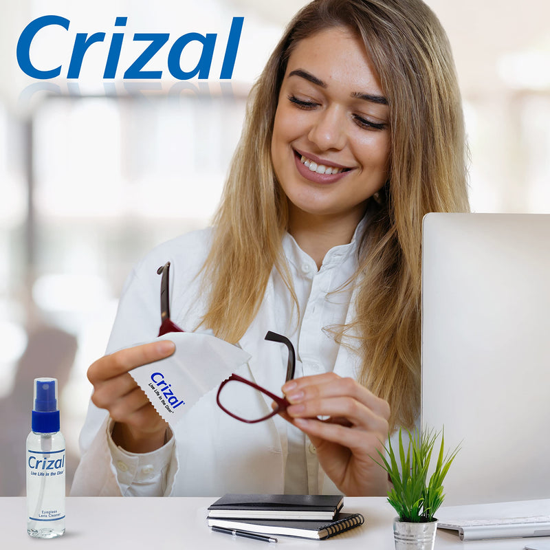 [Australia - AusPower] - Crizal Eyeglass Lens Cleaner Kit, 1 Doctor Recommended for Anti Reflective Lenses and Coating, 2oz Crizal Spray w/Crizal Microfiber Cloth, 2pk 2oz Spray W/Cloth, 2 Pack 
