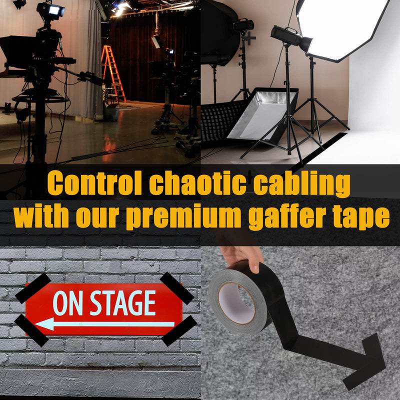 [Australia - AusPower] - Gaffers Tape - Professional Grade Gaffers Tape 2 Inch x 30 Yards, Waterproof, Non-Reflective, No Residue Cloth Camera Tape Multipurpose Matte Finish Black Gaffers Tape for Photography Filming Backdrop 
