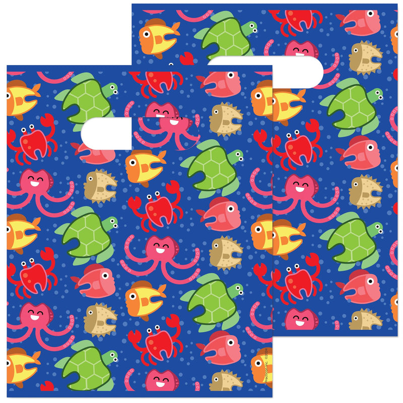 [Australia - AusPower] - Practicon Molar Ocean Friends 8" x 10" Dental Giveaway Bag, Dental Hygiene Patient Care Goodie Bag, Dentist Office Plastic Gift Bags, 100 Pack 8" x 10" 