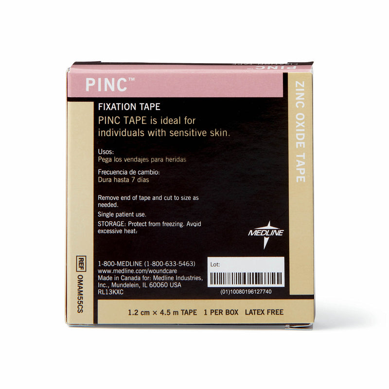 [Australia - AusPower] - Medline Pinc Zinc Oxide Fixation Tape, 1/2" x 5 yd., Ideal for Wound Care and First Aid, Pack of 6 1 Count (Pack of 1) 