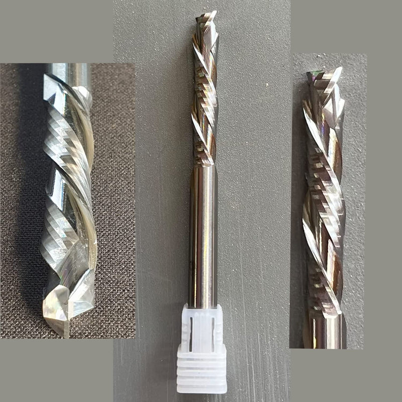 [Australia - AusPower] - Sinoprotools Spiral Groove Cutter 8 mm Shank/Solid Carbide End Mill / 45 mm Cutting Length Spiral Cutter / CNC Milling Cutter for Router / Compression Cutter Double Flute for Wood (2 + 2 Flutes) 8x45x100mm 