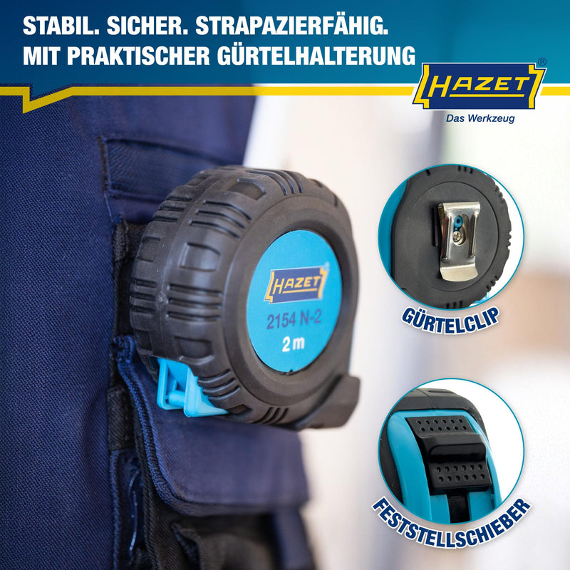 [Australia - AusPower] - HAZET 2154N-2 Measuring Tape 2m/6.56ft, Multi-Colour 2 m 