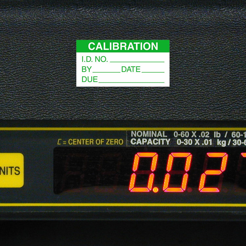 SmartSign Mini Self-Laminating Calibration Labels - Pack of 210, Polyester with Clear Flap, 0.5 x 1 inch, Protect Your Writing, Screen Printed, Green and White, Made in USA Self Lamination