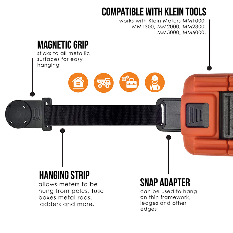 [Australia - AusPower] - Magnetic Multimeter Hanger Strap Works with Klein Tools Meters MM1000, MM1300, MM2000, MM2300, MM5000, MM6000 