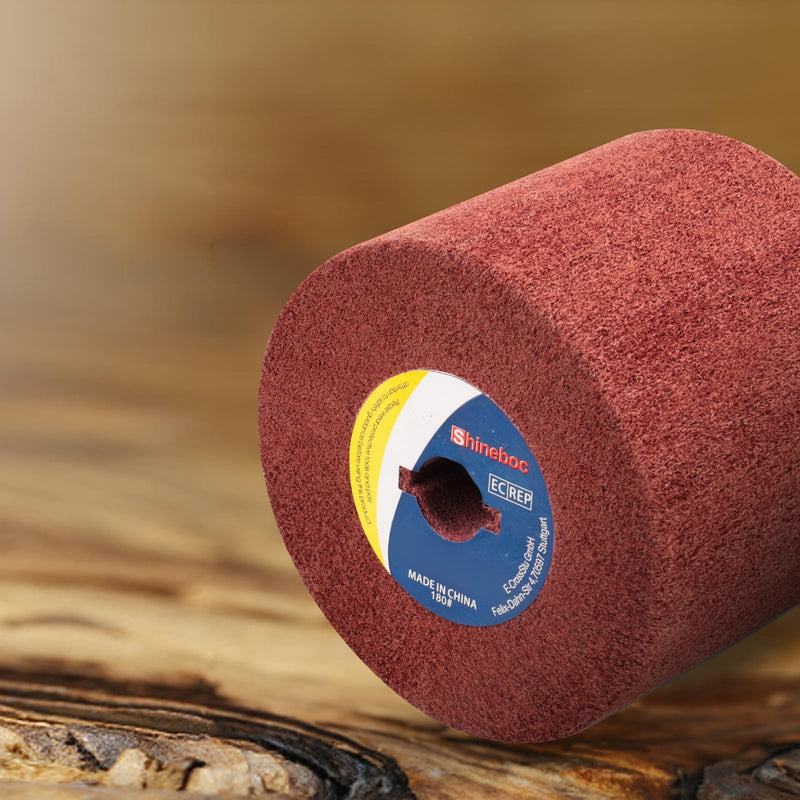[Australia - AusPower] - Non-Woven Wire Abrasive Drawing Polishing Burnishing Wheel,60 Grit 120 x 100 x 19 mm Flap Wire Brush Drum for Stainless Steel,Aluminum,Copper and More for Surface Conditioning Wheel Red 60 Girt 