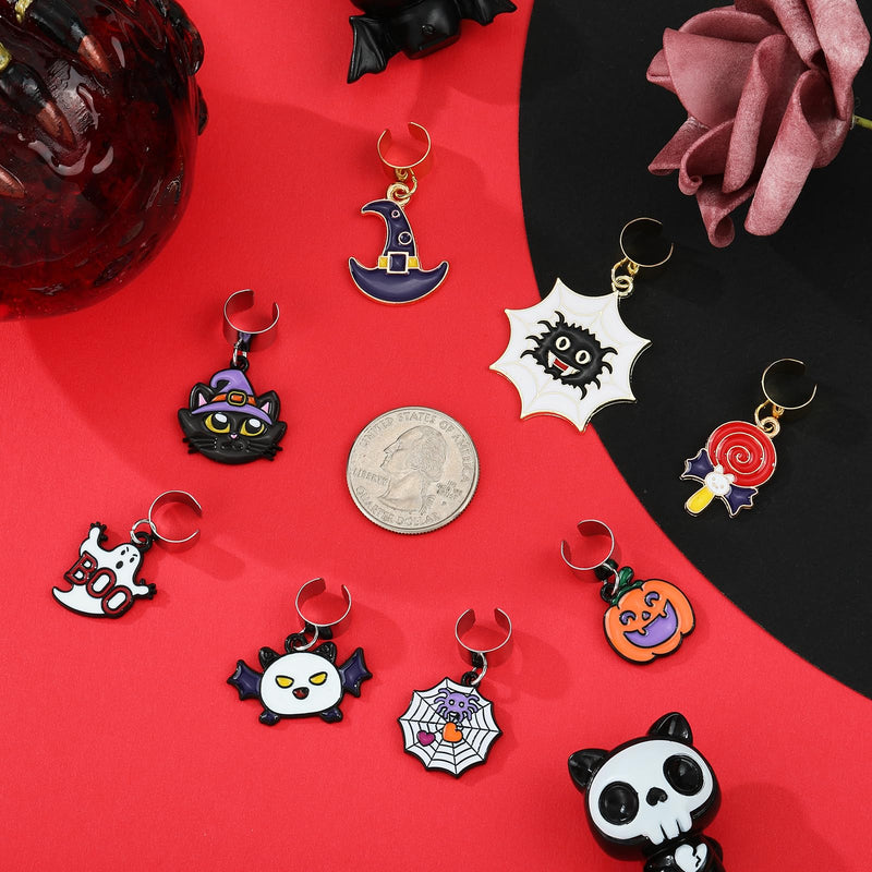[Australia - AusPower] - 8Pcs Stethoscope Charms Personalized Halloween Themed Stethoscope Accessories Gifts for Nurse Graduates Doctor Surgeons Veterinarians and Medical Assistant Halloween Theme 