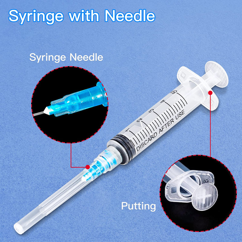 [Australia - AusPower] - 5ML Disposable syringe with Needle, Individually Wrapped (23Ga 25mm/1.0inch, Pack of 20) 5ML Needle Syringe 