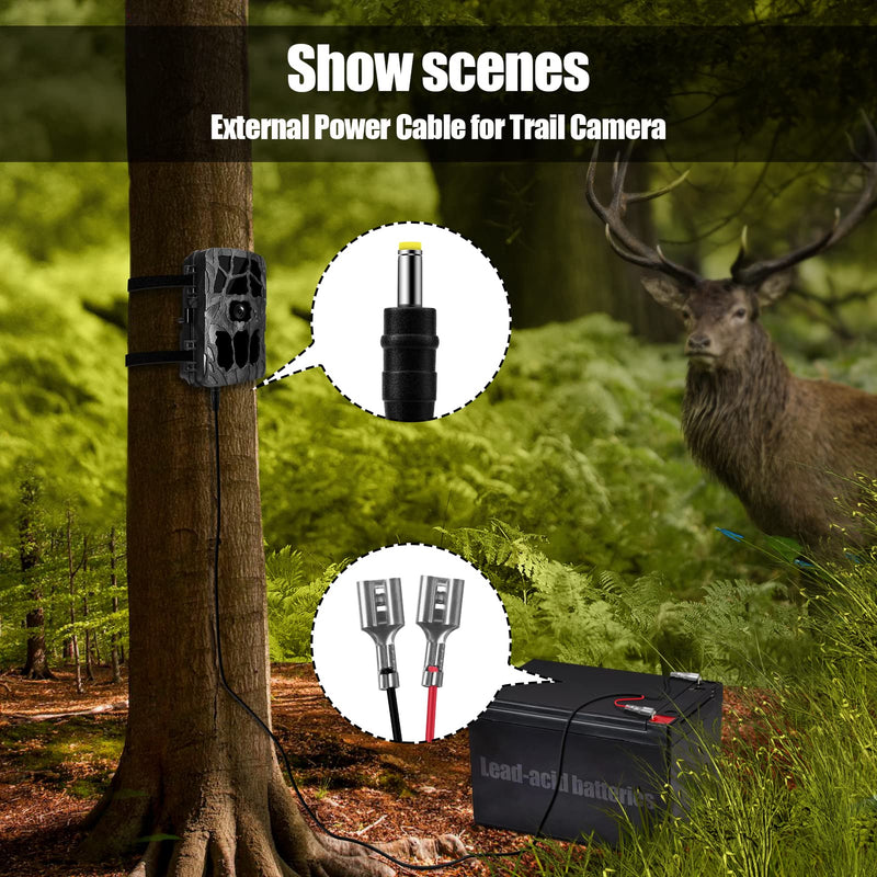 [Australia - AusPower] - Trail Camera Battery Power Cable Chew Proof Compatible with Tactacam Reveal X XB SK,Wise Eye,Spartan Gocam,Covert Cameras,Snyper Cameras,Etc. 4.0x1.7mm DC Plug, 79" 4.0x1.7 mm End-Spade Connector 