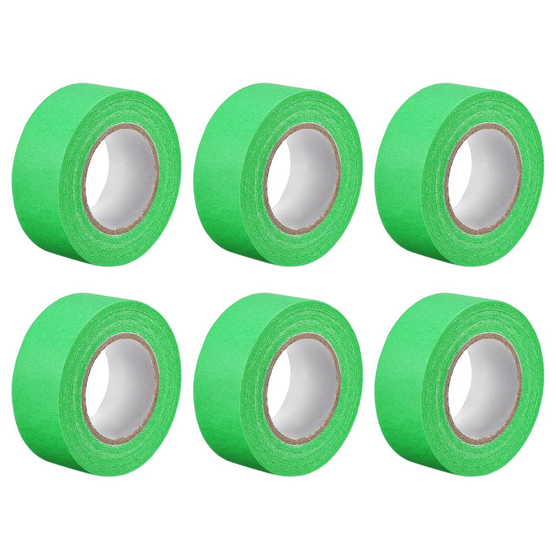 uxcell 6Pcs 25mm 1 inch Wide 20m 21 Yards Masking Tape Painters Tape Rolls Dark Green