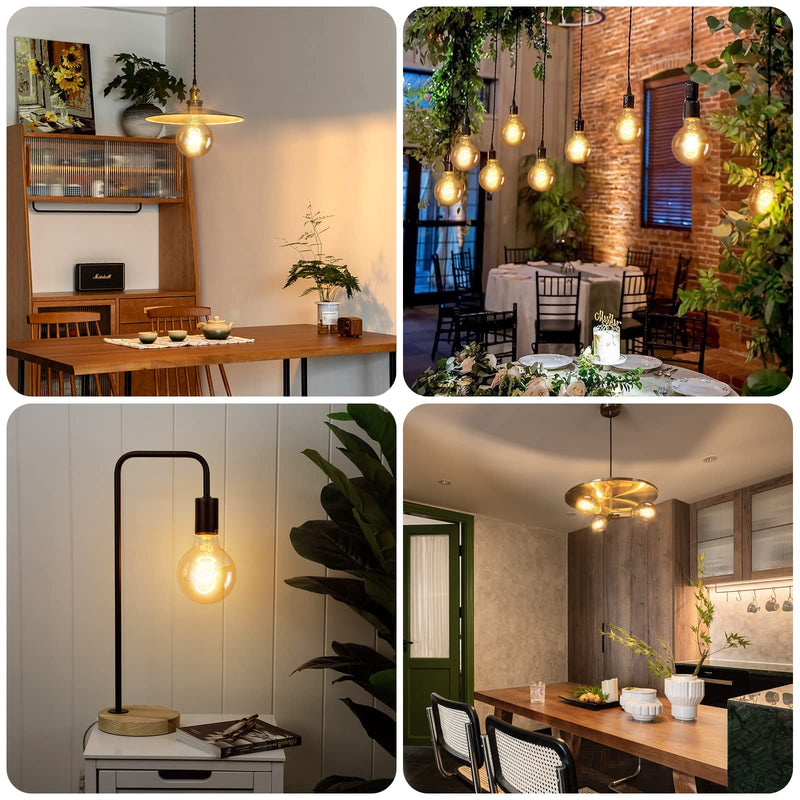 [Australia - AusPower] - NUODIFAN Edison Vintage Light Bulb E27, LED Retro Light Bulb Dimmable 4 W LED Lamp Warm White 2700 K LED Light Bulb E27 Ideal for Nostalgic and Retro Lighting in the Home, Café, Bar 2 Stück 