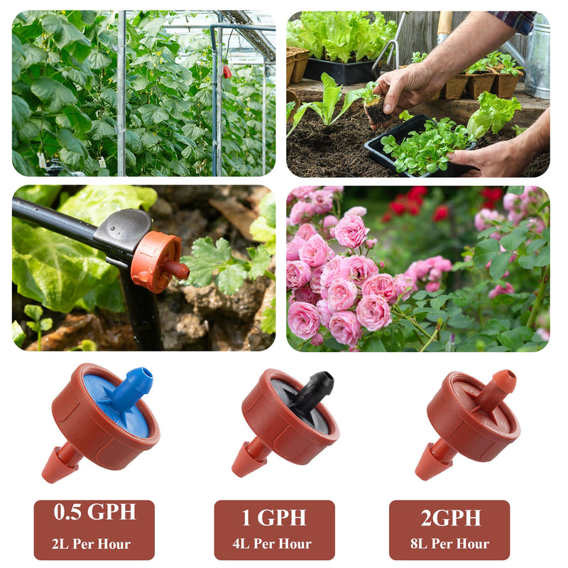 [Australia - AusPower] - 60Pcs 0.5 GPH Pressure Compensating Irrigation Spot Drippers,Constant Flow Barb Outlet Watering Dripper Emitters Heads Parts for 1/4 Inch Watering Tubing Line for Garden Pots Plant Irrigation Systems 0.5 (1/ 2) GPH 
