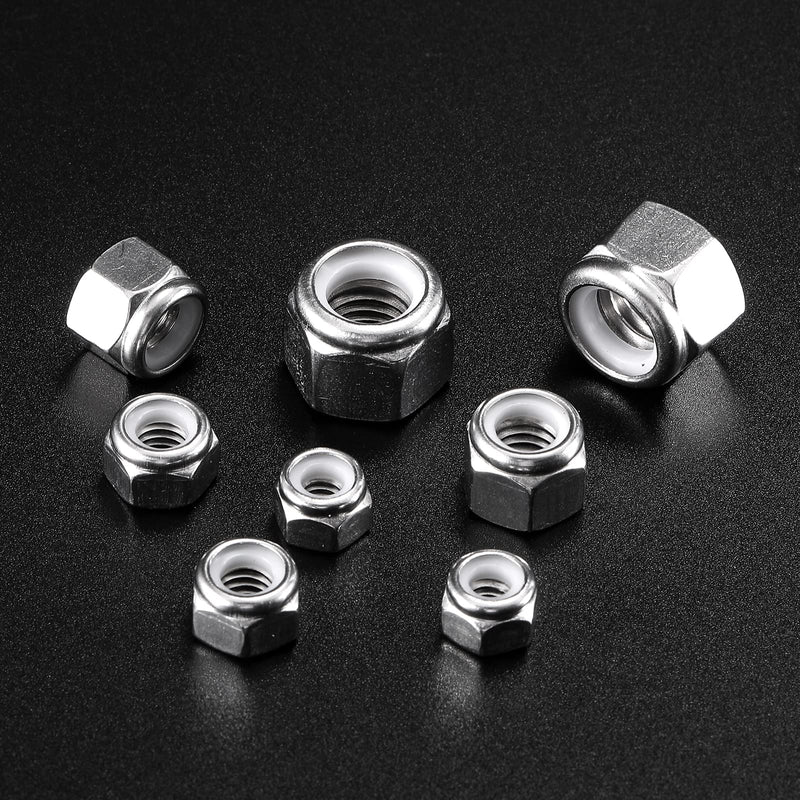 [Australia - AusPower] - 1/4-20 Nylon Insert Hex Lock Nuts 100Pcs 304 Stainless Steel Locknuts, Hex Drive, Bright Finish, by SG TZH 100 1/4-20 