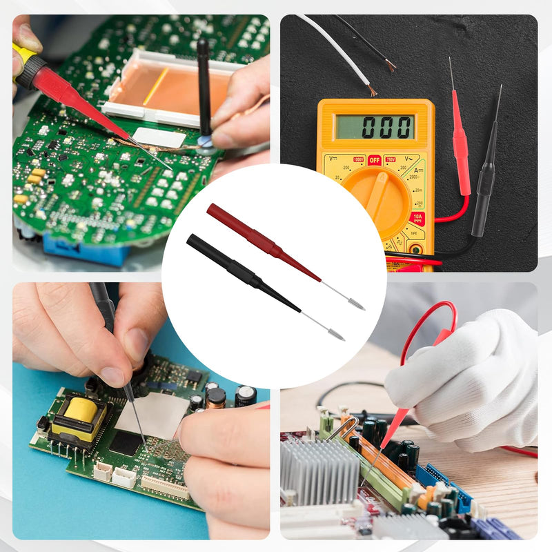 [Australia - AusPower] - Measuring Tips for Multimeter with 4 mm Banana Socket Multi Multimeter Cable Test Probe Removable Test Probe for Electrical Tests 1000 V/10 A Red Black with 2 Multimeter Measuring Tips 