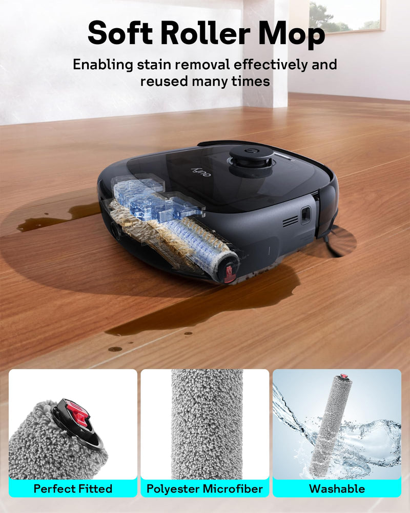 [Australia - AusPower] - Leemone 12 Pack E25 E28 Replacement Parts Kit for eufy E28 / E25 Omni Robot Vacuum, E25 Accessories Parts with 2 Dust Bag, 4 Side Brushes, 1 Rolling Brush, 1 Roller Mop, 2 Filter, 1 Cleaning Brush 