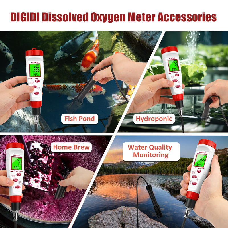[Australia - AusPower] - Dissolved Oxygen Meter Accessories,Dissolved Oxygen Meter Calibration Solution Electrolyte Solution Membrane Cap Kit,1 * 50ml Zero-Oxygen Solution,2 * 30ml Electrolyte Solution,6 PCS of Membrane Cap 