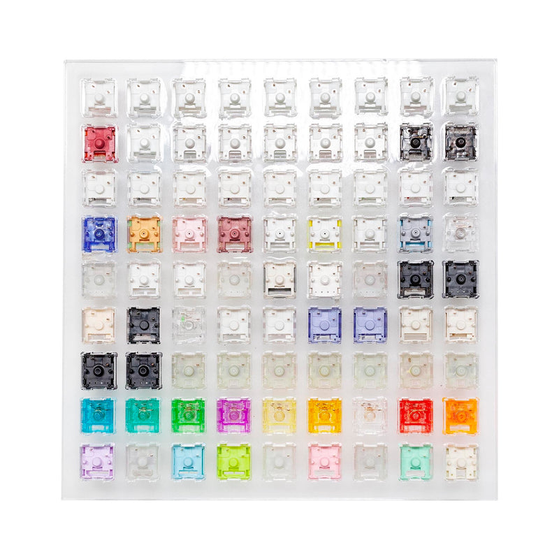 KPREPUBLIC New 81 Switch switches Tester with Acrylic Base Blank keycaps for Mechanical Keyboard Cherry kailh Box Candy gateron jwick lect (NEW 9x9 Switch Tester) NEW 9x9 Switch Tester