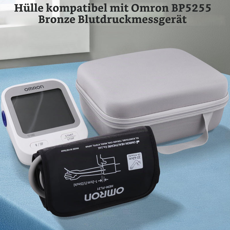 co2CREA Hart Reiseschutzhülle Etui Tasche für Omron X4 X3 X2 M4 M3 M400 Intelli IT Smart Oberarm Blutdruckmessgerät BP5255 und Comfort Manschette,Nur Tasche | EVA-Hartschale, Stoßschutz, Wasserbeständigkeit, Kratzschutz, Fallschutz, bequeme Handschlaufe