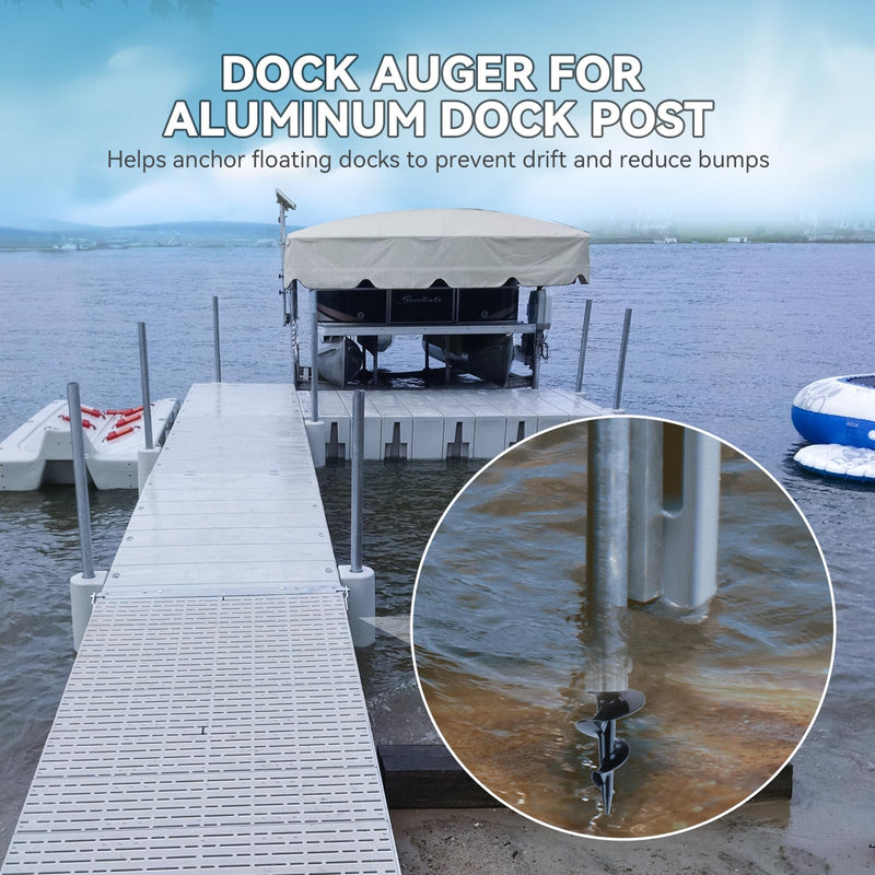[Australia - AusPower] - MATINA Dock Auger for Aluminum Dock Post, Sand Anchor for Boat, Sand Auger for Making Floating Dock Hardware with Stainless Steel Bolts and Nuts for 2" O.D. Tubing Anchor or Dock Post, 2 Pack 