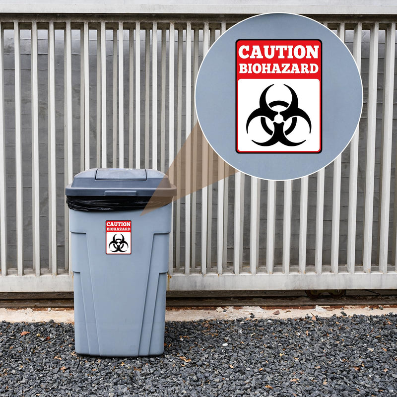 10PCS Biohazard Stickers Sign Decals Biohazard Warning Sign for Labs Self-Adhesive Vinyl Toxic Waste Sticker for Labs Hospitals Factories and Industrial Use Warning Stickers for Lab 4 X 5.4 In