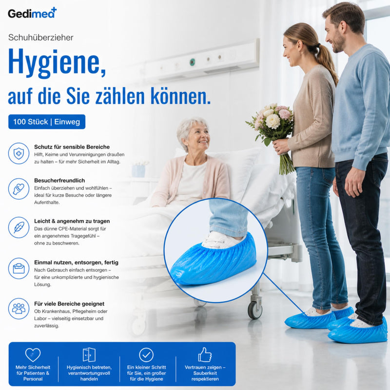 3 g CPE Shoe Covers Disposable Strong Blue CPE Overshoes Rain Cover Shoe Waterproof Latex Free Shoe Protection Shoe Cover Construction Medicine Hygiene 1/10/20 Pack