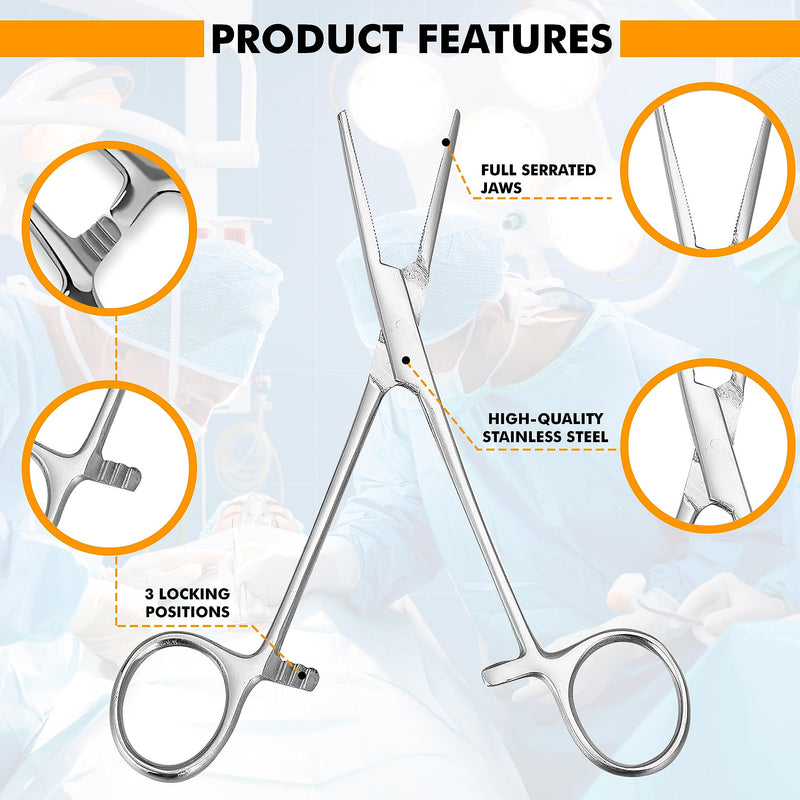 [Australia - AusPower] - Kelly Hemostat Forceps - Precision Surgical Tool for Medical and Crafting Applications (8" Pack of 2) 8" Pack of 2 