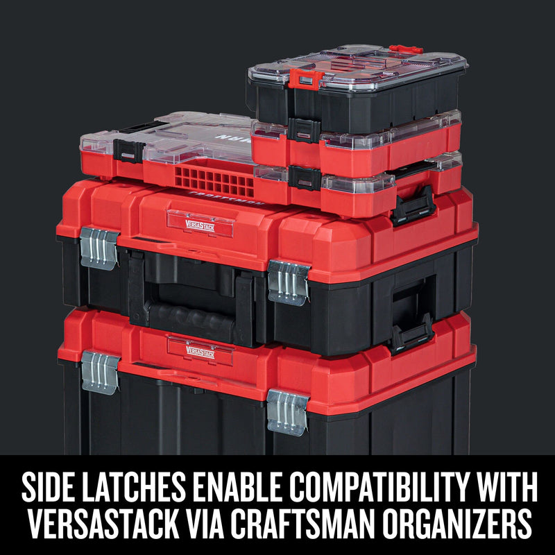 CRAFTSMAN VERSASTACK Storage Organizer, Small Parts Organizer, 8 Compartments, Lid Includes Secure Latch (CMST17827) 1 Count (Pack of 1) Medium Organizer