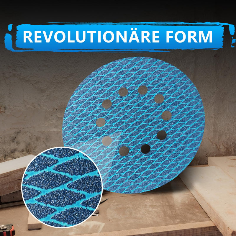 [Australia - AusPower] - Pack of 20 225 mm Velcro Sandpaper, 10-Hole Sanding Discs with Dust Extraction, Grain 180, High-Quality Aluminium Oxide Abrasive for Random Orbital Sanders - GZKTY Pack of 20 P180 