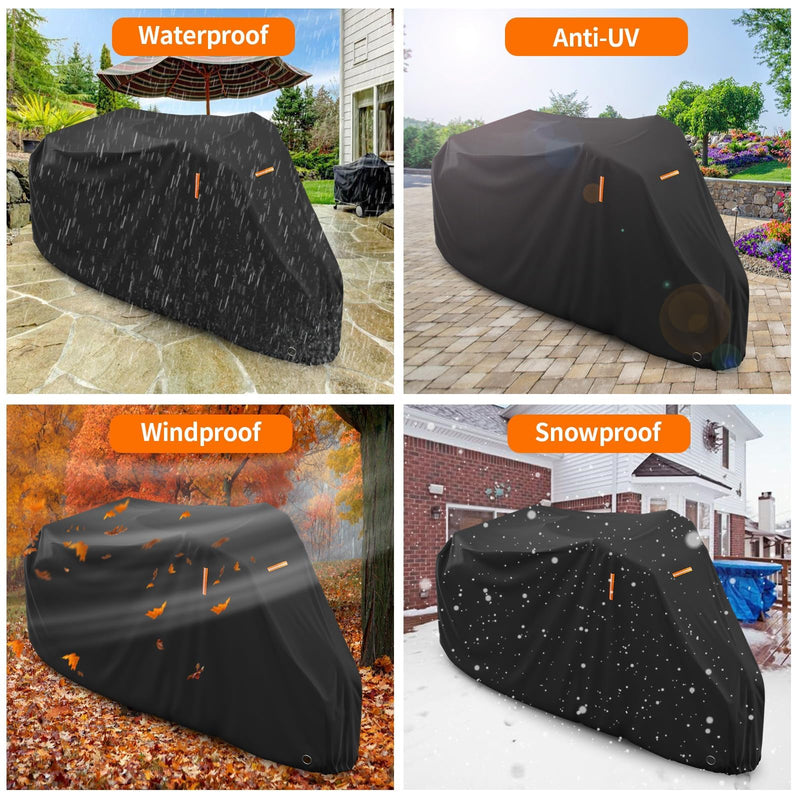 [Australia - AusPower] - AKEfit Adult Tricycle Cover Electric Tricycle Covers, Bike Covers Outdoor Storage Waterproof, Dustproof Bicycle Cover, Windproof Recumbent Trike Cover Black 75"L x 30"W x 44"H 