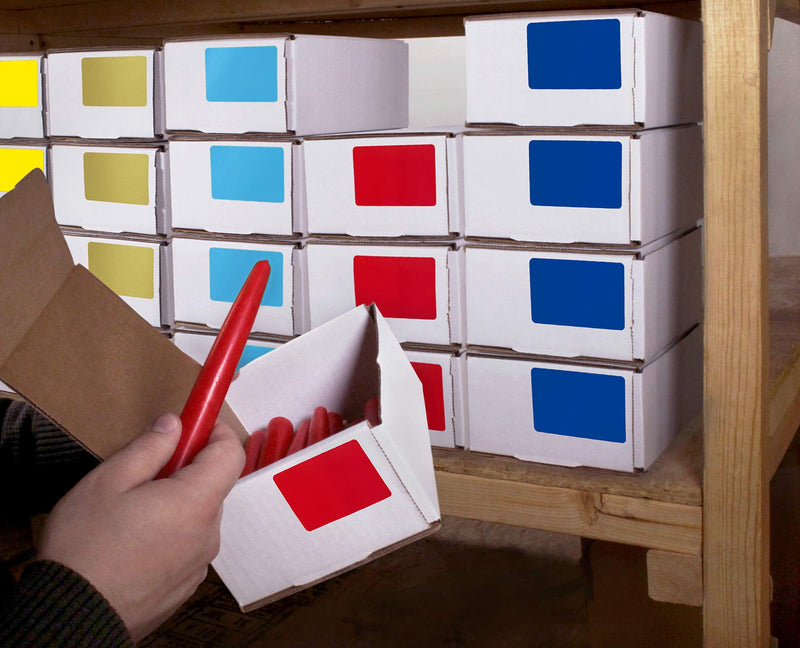 ChromaLabel 2 x 3 inch Permanent Color Code Rectangle Labels, 100 Stickers per Dispenser Box, Gold 2" x 3" Metallic Gold