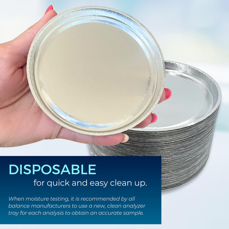 [Australia - AusPower] - Aluminum Sample Pans for Moisture Analyzer (100 Pack) 90mm Round Lab Trays, Disposable Weighing Dishes, Foil Pan, Weight Scale Tray, Laboratory Balance Dish Plate, Moisture Tester Supplies, Pure Ponta 