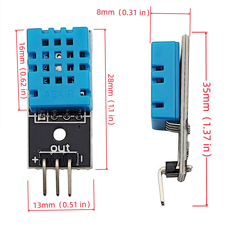 [Australia - AusPower] - 6PCS DHT11 Digital Temperature and Humidity Sensor Temp Humidity Digital Measurement Module with 3Pin Jumper Cables 