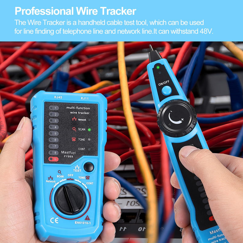 [Australia - AusPower] - Network Cable Tester, Line Finder with Probe Tone, Wire Tracker Multifunction, RJ11 RJ45 Cable Tracer, Telephone Line Test, Ethernet LAN Network Cat5 Cat6 Cable Maintenance Collation Analogue Signal 
