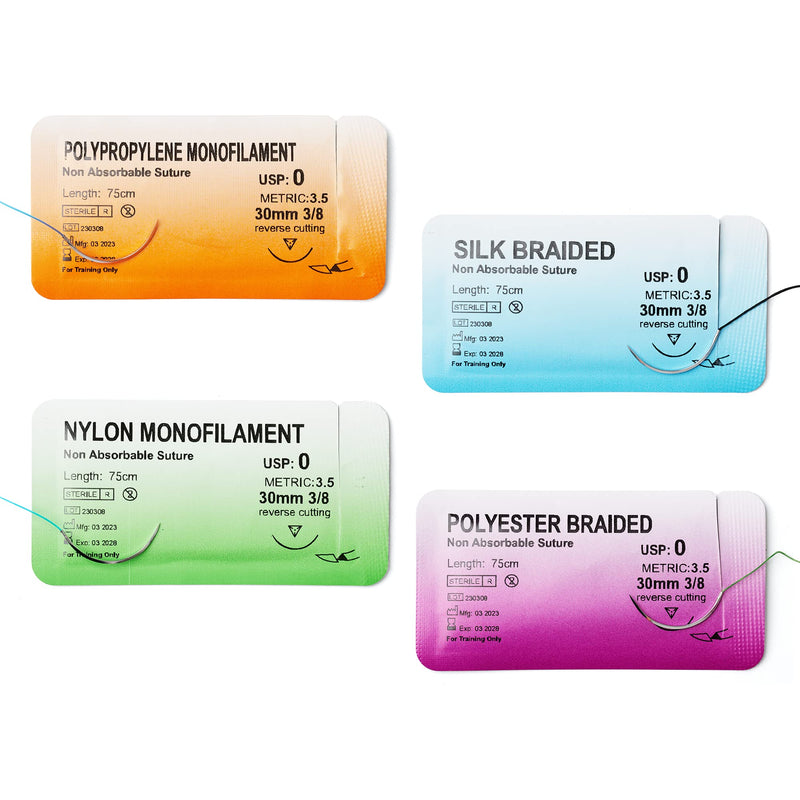 [Australia - AusPower] - Alcedo Sterile Sutures Thread & Needle with Tools Kit, First Aid Field Emergency Supplies, 16 Mixed 0, 2/0, 3/0, 4/0 with 12 Instruments, Complete Kit (28 Pieces) 