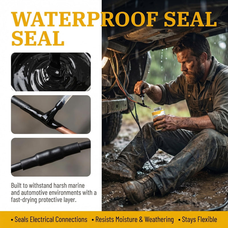Liquid Electrical Tape, 125ML Waterproof Black Insulating Glue for Wires & Cables, Plugs, Circuit Boards, Automotive & Marine Use, Quick Dry, Replaces Traditional Insulation Tape