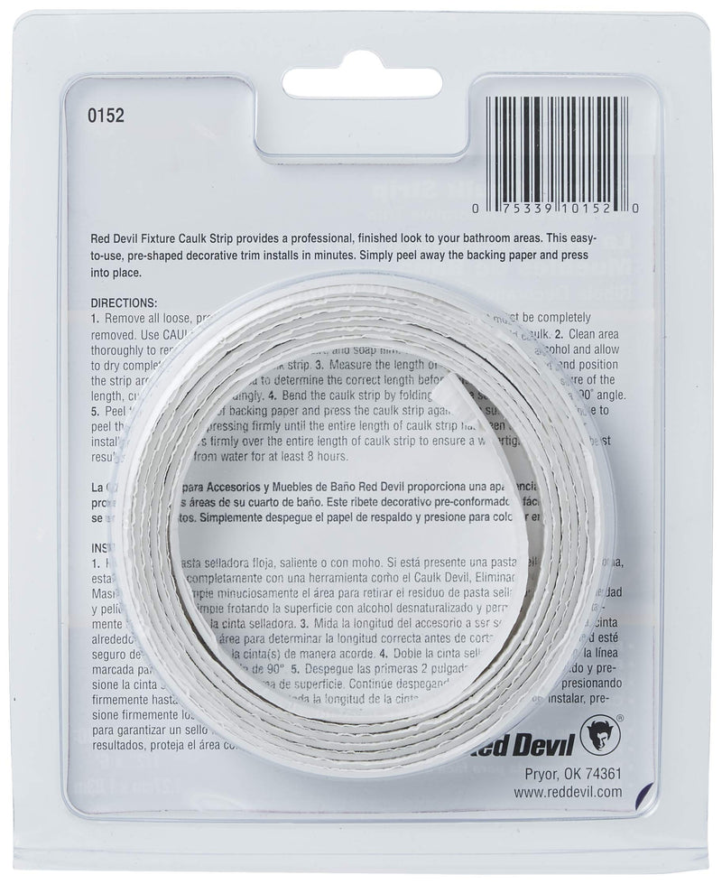 [Australia - AusPower] - Red Devil 0152, 1/2" x 6' Fixture Caulk Strip, White 1/2" x 6' Fixture,1-Pack 