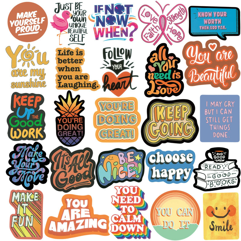 [Australia - AusPower] - 200PCS Inspirational Stickers for Water Bottles, Motivational Stickers for Adults, Teens, Teachers, Vinyl Waterproof Laptop Sticker for Hydroflasks Journaling Scrapbooking Vision Board Supplies 